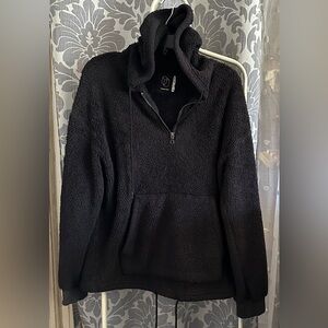 Original Use black sherpa fleece half-zip hoodie size S